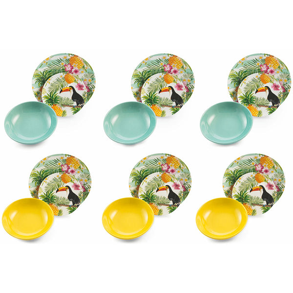 sconto 18-teiliges Tafelservice aus Porzellan und Steingut Villa d'Este Costarica