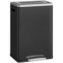 Pattumiera a 2 Sezioni da 20L 40x34,8x59 cm con Coperchio Silenzioso in Acciaio Inox e PP Nero  