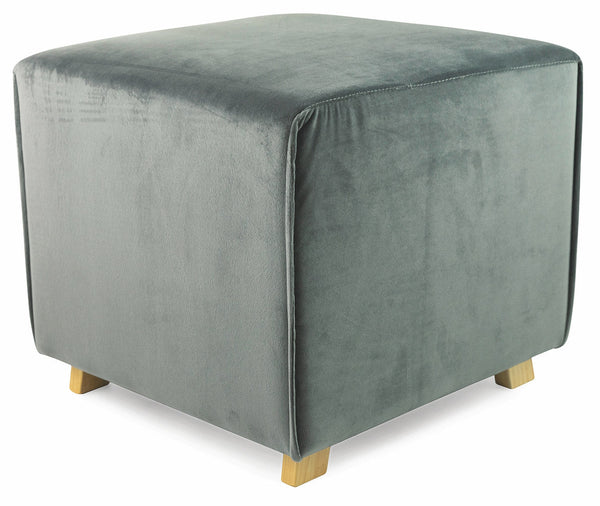 Pouf Fußhocker Quadratischer Hocker 47 x 47 x 42 cm in grauem Soriani-Samt prezzo