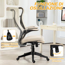 Sedia Operativa da Ufficio con Braccioli Ribaltabili Beige   