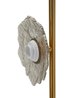 Lampadario Emily Verticale Vetro Grigio 15x16x110 cm in Ferro e Vetro Oro e Grigio      