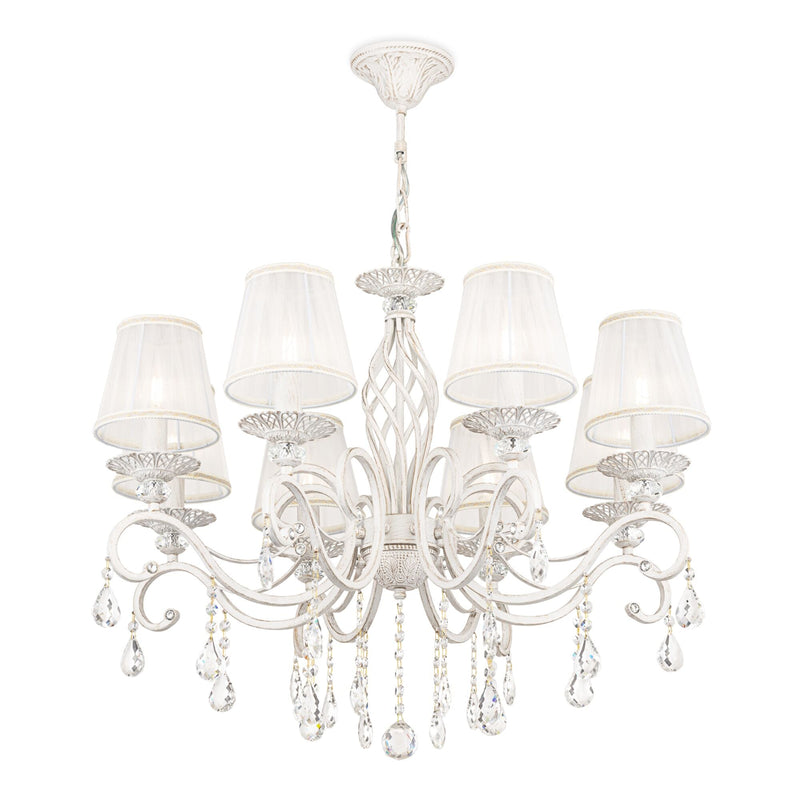 Lampadario Elegant in Metallo Grace Bianco con Oro