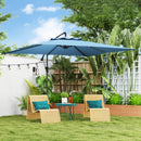 Ombrellone Decentrato da Giardino 300x325 cm Regolabile a 360° in Poliestere UV UPF 50+ Blu Chiaro      