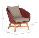 Poltrona 76x78x77h cm con Cuscini Coachella Scarlet 