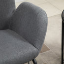 Sedia a Dondolo Imbottita 65x80x88 cm in Metallo e Tessuto Grigio