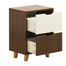 Comodino 2 Cassetti 39x30x55 cm  in Legno Effetto Zebrano