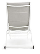 Lettino Prendisole da Giardino 61x192x105 cm con Ruote in Alluminio Bianco