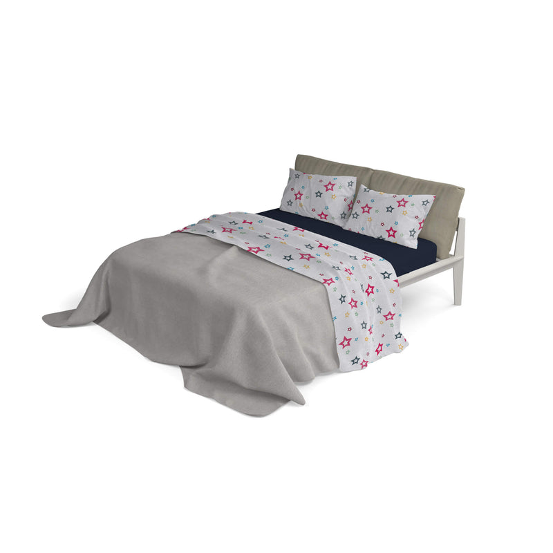 Set Lenzuola con Stampa Sopra Sotto e Federe Superstar Varie Misure