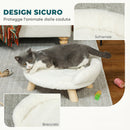 Cuccia Divanetto per Cani e Gatti 47x40x20 cm con Schienale Sfoderabile in Peluche Crema      