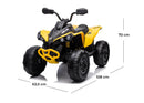 Quad Elettrico per Bambini Licenza Can-Am Renegade 12V ATV Telecomando e Ammortizzatori Giallo  