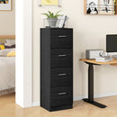 Armadio per Ufficio 40x42x130,8 cm a 4 Cassetti con 2 Serrature e Barra Portadocumenti in Truciolato Nero      