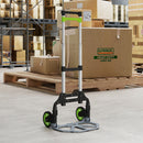Carrello Portapacchi Pieghevole con Maniglia Telescopica Capacità 70 kg in Alluminio Argento      
