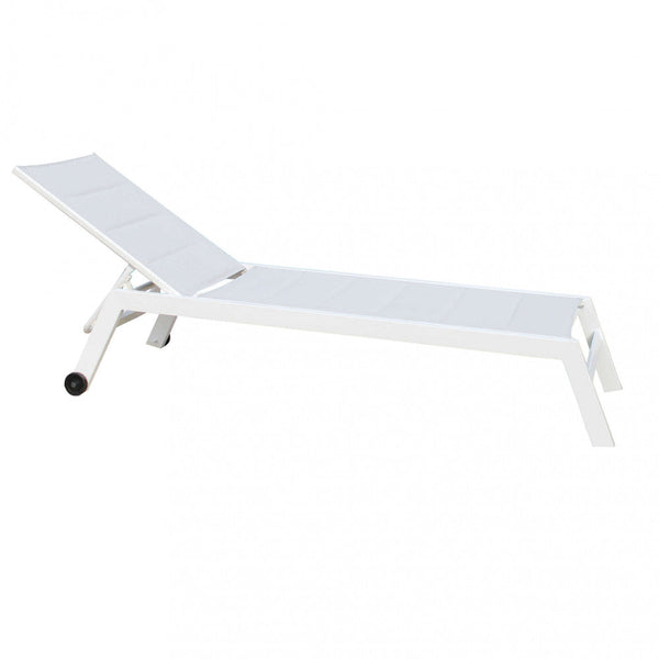 Formentera Stapelbare Garten-Sonnenliege 198 x 61 x 34/95 h cm aus weißem Aluminium prezzo