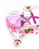 Bicicletta per Bambina 12" 2 Freni con Cestino e Borse Laterali Fuxia