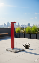 Fontana da Giardino con Rubinetto e Base in Cemento Belfer 42/QBM Rosso