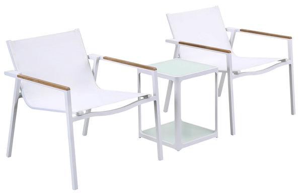 Set aus Couchtisch und 2 Gartenstühlen in Kraus Raffaello Weißaluminium online