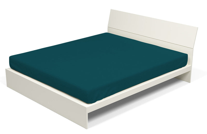 Lenzuolo Sotto con Angoli ed Elastico Tinta Unita Verde Petrolio