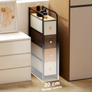 Cassettiera Salvaspazio 20x47x84,5 cm con 4 Cassetti Pieghevoli in Tessuto Acciaio e Legno Multicolore      