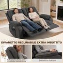 Divano 2 Posti Reclinabile Elettrico 135° 145x91x102 cm con Massaggio e Riscaldamento in Tessuto Effetto Pelle Grigio      
