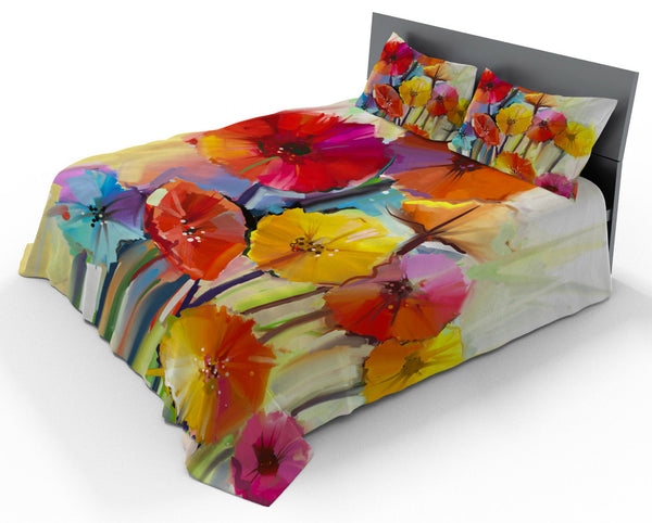 Doppellaken-Set und Kissenbezüge aus Baumwolle mit Aufdruck sconto