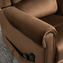 Poltrona Alzapersona Reclinabile a 135° e Massaggiante con Telecomando Marrone Scuro   