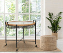 Tavolino Basso 70,5x65x57 cm con Ruote in Metallo Piano in Vetro