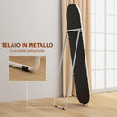 Specchio a Figura Intera da Terra 40x4x160 cm con Supporto Pieghevole in Vetro e Metallo Argento      