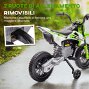 Moto Elettrica per Bambini con Rotelle e Indicatore di Carica Verde  
