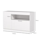 Credenza Mobile Basso Cucina  con Ante Ammortizzate e Apertura a Pressione 120x40x75 cm Bianco  