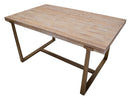 Tavolo Ankara 150x90x78 cm in MDF e Ferro Marrone e Oro      