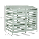 Copri Bidoni Spazzatura da Giardino 131x85x125 cm con Coperchio in Legno di Abete Verde Chiaro