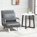 Poltrona Letto Trasformabile con Rivestimento in Microfibra Grigio Scuro 