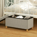 Panca Contenitore Pieghevole 67L 76x38x38cm Rivestimento Effetto Velluto Bianco Crema