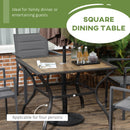 Tavolo da Giardino con Foro Centrale per Ombrellone 94Lx94Px71A cm in Acciaio Marrone