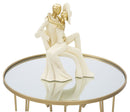 Tavolinetto da Caffé Glam Oro/Mirror Ø50x58,5 cm in Ferro e Vetro Oro