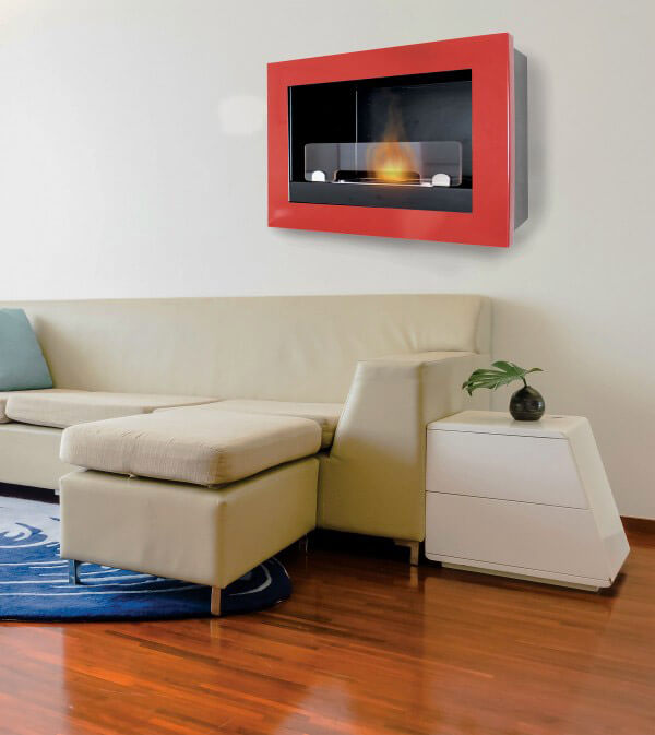 Camino a Bioetanolo da Parete 45x65 cm Karlsen Treviso Rosso