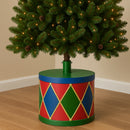 Base Albero di Natale Tamburo 22x23 cm Attacco Universale Decorazione Natalizia