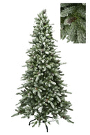 Albero di Natale Artificiale H213 cm Abete Slim con Neve 1113 Tips Verde