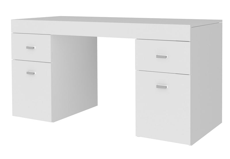 Scrivania 2 Ante 2 Cassetti 130x60x75 cm Sliding Larice bianco