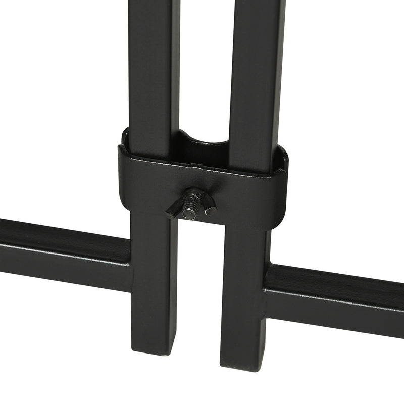 Recinto per Cani di Piccola e Media Taglia 122x122x138 cm con Tettuccio in Acciaio Nero