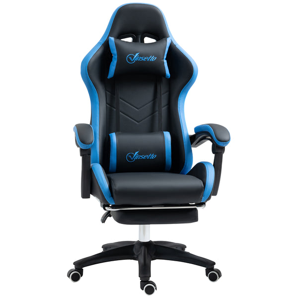 Sedia da Gaming Ergonomica 65x65x121-129 cm in Similpelle Blu e Nero online