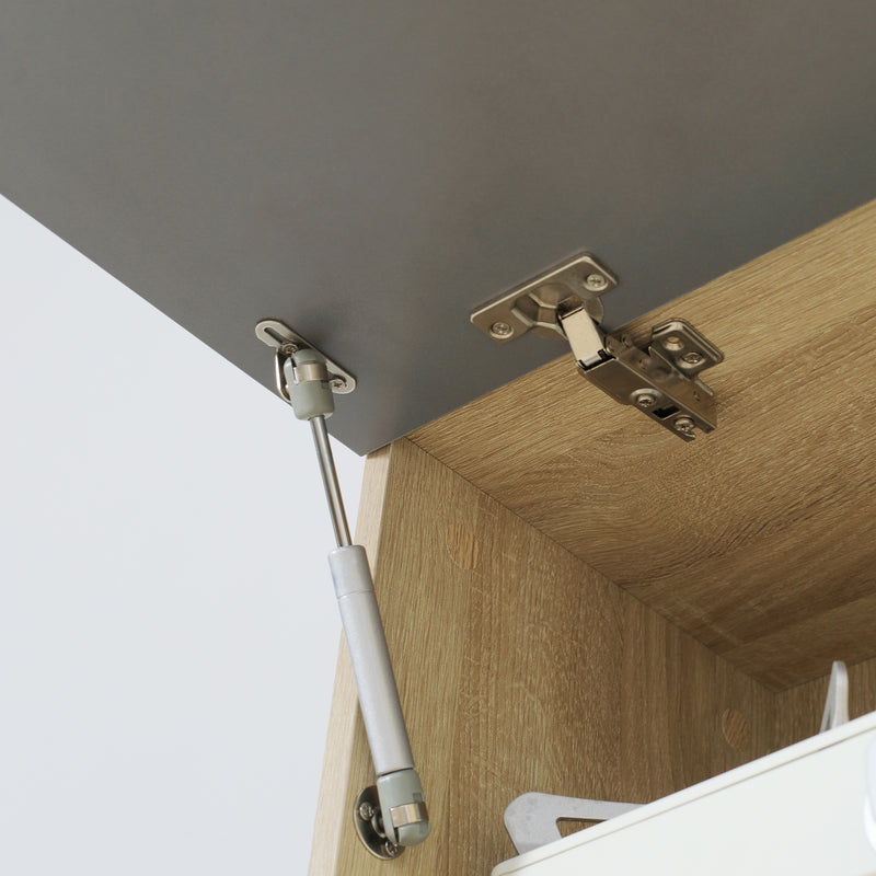 Madia Credenza per Cucina 2 Cassetti e Armadietto 60x38x168 cm in Legno  Grigio