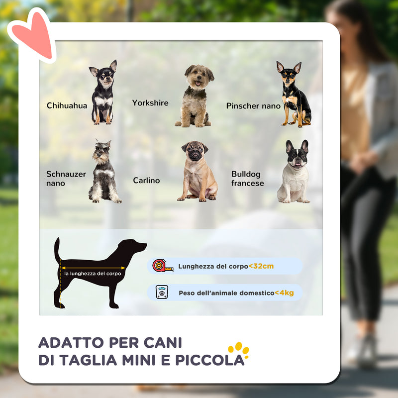 Passeggino per Cani Piccoli Pieghevole con Guinzaglio e Cestino Nero 