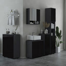 Mobile Sotto Lavabo Bagno 2 Ante 60x30x60 cm in Legno Nero