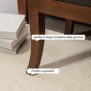 Panca Fondo Letto Imbottita con Design a Bottoni e Gambe Ricurve 120x38x46 cm in Pelle PU e Legno Nero