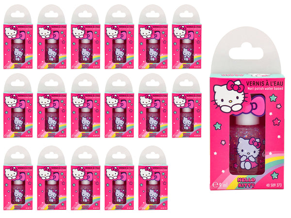 Set 18 Smalti Hello Kitty con Anello per Bambini a Base Acqua 9 ml Rosa Chiaro prezzo