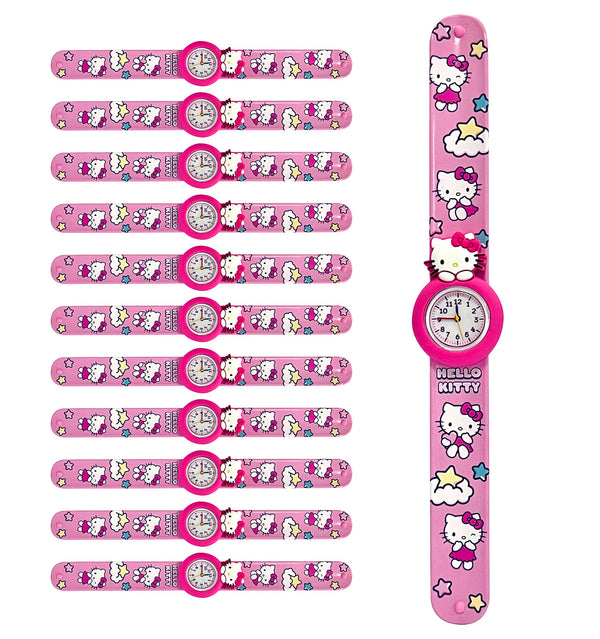 acquista Set 12 Orologi da Polso Bracciale per Bambini Hello Kitty Colorazione Rosa