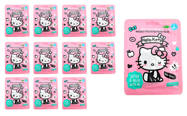 acquista Set 12 Maschere Viso per Bambini Hello Kitty 25 ml Detox & Relaxe With Me