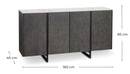 Madia 4 Ante 40x160x85 cm in Ceramica Marmo Alpha Calacatta