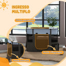Box per Animali con 7 Finestre 3 Porte e 2 Borse Portaoggetti 84x64x53 cm in Poliestere e Acciaio 